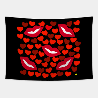 HEARTS RED MIX Tapestry