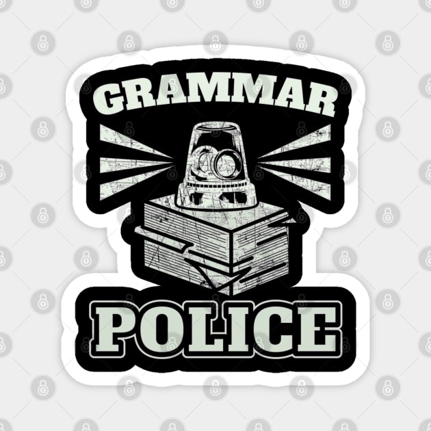 Grammar Police Officer Siren Light Funny English Editor Gift Magnet by cedricchungerxc