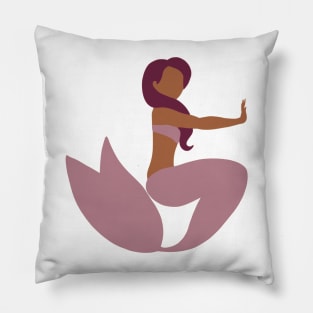 Mermaid with Red Hair and a Pink Tail Pillow