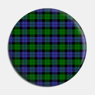 Green and blue tartan plaid Pin