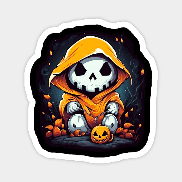 Eerie Halloween Ghoul Art - Spooky Season Delight Magnet by Captain Peter Designs