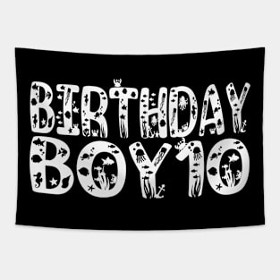 10th Birthday Boy 10 Years Old Fishing Lover Theme Party product Tapestry