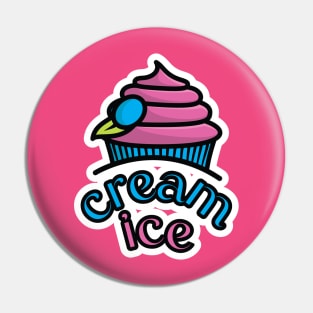 Summer Ice Cream Cup Sticker vector illustration. Summer food and ice cream object icon concept. Ice cream paper cup sticker vector design with shadow. Pin