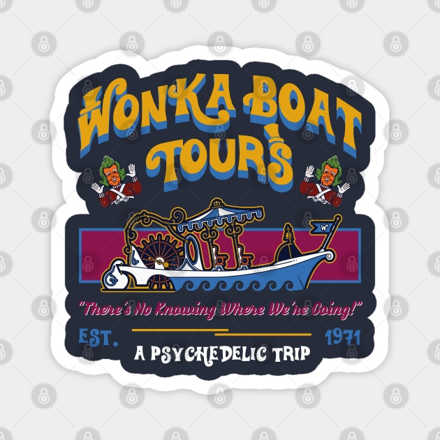 Wonka Boat Tours Dks Magnet by Alema Art