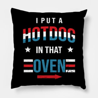 Put Hotdog In That Oven 4th Of July Pregnancy Announcement Pillow