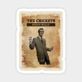 Vintage Old Paper 80s Style The Crickets ///Buddy Holly Magnet