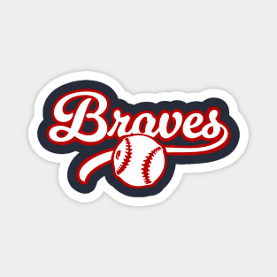 Retro Braves Baseball Magnet