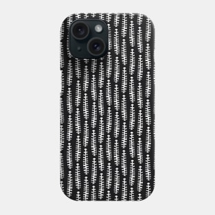 Monochrome Abstract Leaves Pattern Large Phone Case