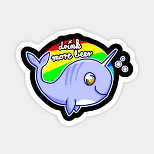 Whale Drink more Beer unicorn Magnet