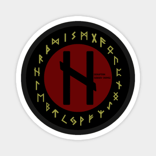 Red Hagalaz Futhark Rune Symbol Magnet