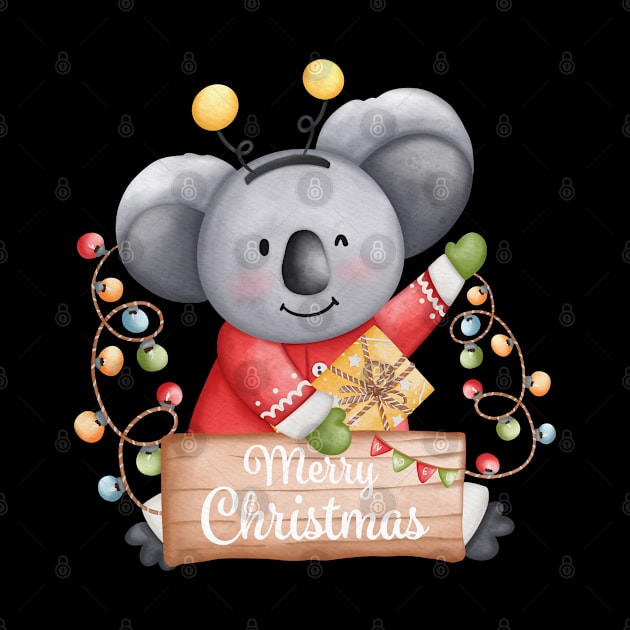 Merry Christmas Koala Bear by InkyKu Design