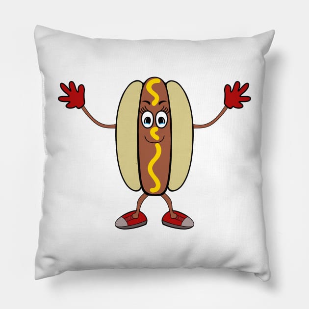 BALL Park Hot Dog Pillow by SartorisArt1