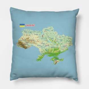 Geographic map of Ukraine Pillow