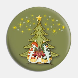 Snowman Love - Stars and Tree Pin