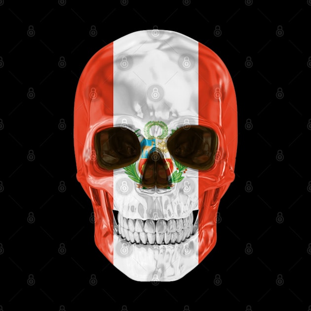 Peru Flag Skull - Gift for Peruvian With Roots From Peru by Country Flags