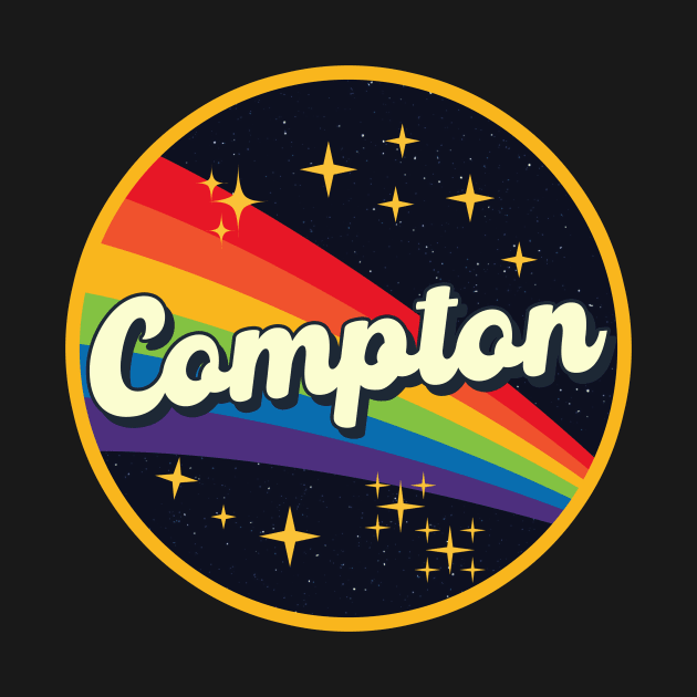 Compton // Rainbow In Space Vintage Style by LMW Art