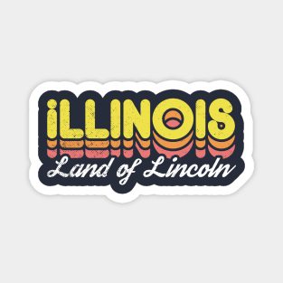 Retro Illinois Land of Lincoln Magnet