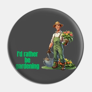 Cartoon design of a male gardener with humorous saying Pin