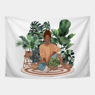 Plant lady, Girl with plants 3 Tapestry