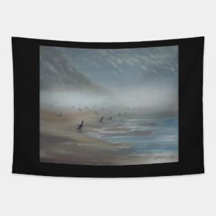 Herring gulls on gravel bad, Heceta Tapestry