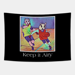 Keep it Airy: Panda playing basketball Tapestry