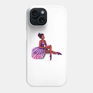 ballerina looking out - brown skin ballerina. Top 10 Best ballerina gifts. Top 10 gifts for black women Phone Case