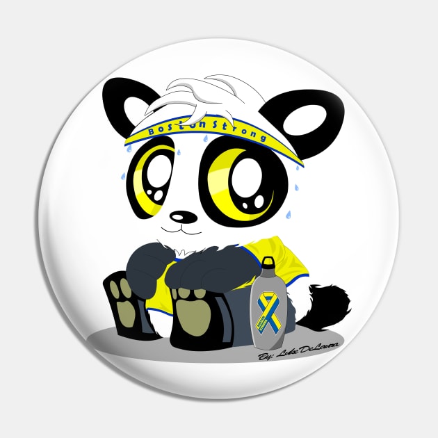 Boston Marathon Panda Pin by PandaBoxArt