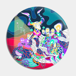 the goat and the evil witches business art Pin