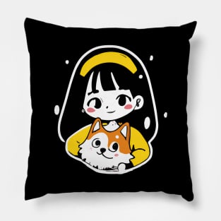 Akita Inu Girl Dog Lover Puppy Pillow