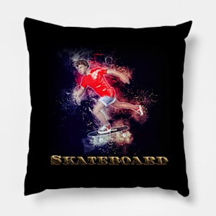 Skateboard Male Skateboarder in Red Skateboards Skateboarding Designs Skateboarding Gifts Pillow