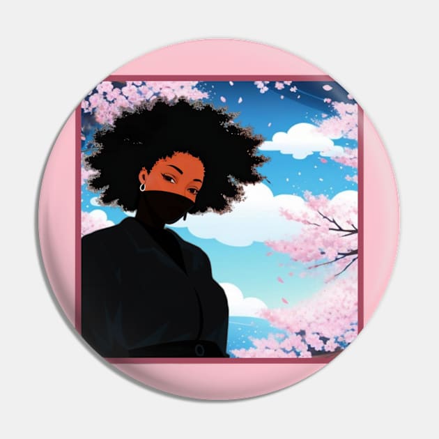 Sakura Ninja Girl Pin by Visionary Vibe Apparel