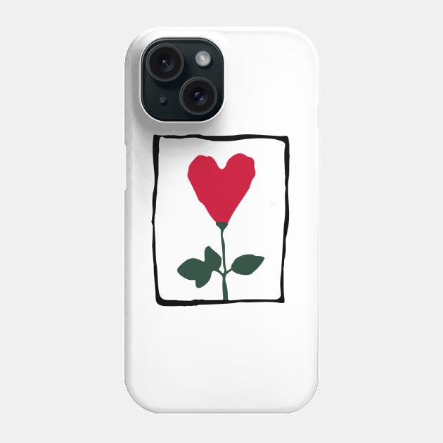 Heart flower red Phone Case by helengarvey