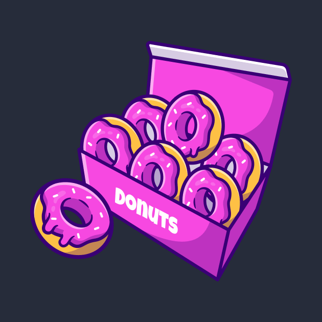 Doughnut With Box Cartoon Illustration by Catalyst Labs