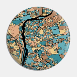 Prague Map Pattern in Mid Century Pastel Pin