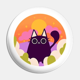 Cute halloween colorful cat design Pin