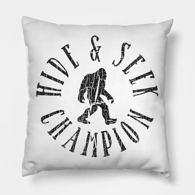 Hide & Seek Champion Bigfoot Sasquatch Dark Pillow by jdsoudry