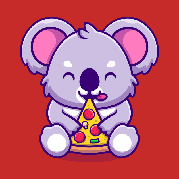 Cute Koala Eating Pizza by Catalyst Labs