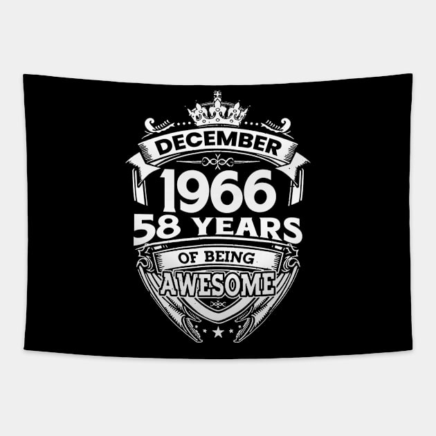 December 1966 58 Years Of Being Awesome 58th Birthday Tapestry by D'porter