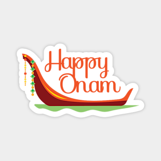 Happy Onam Boat Magnet