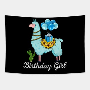 Cool Cute Alpaca Llama Cactus Girls Birthday Party Animal Tapestry