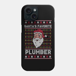 Santa's Favorite Plumber // Funny Ugly Christmas Sweater // Plumbing Holiday Xmas Phone Case