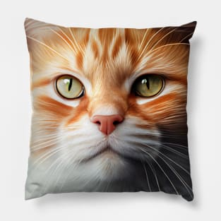 Ginger Cat Facial Close-up Pillow