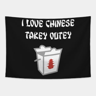 Funny Chinese Food Take Out Box Tapestry