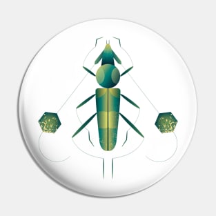 Green Longhorn Beetle Pin