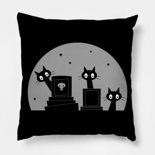 Lurking Halloween Cats Pillow