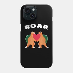 Cute Dinosaur Backtoschool Quote Roar Heart white Phone Case