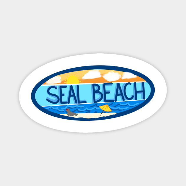 Surfboard Seal Beach, California Magnet by avadoodle