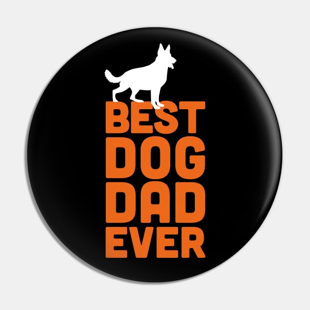 Best German Shepherd Dog Dad Ever - Orange Dog Lover Gift Pin by Elsie Bee Designs