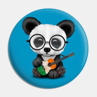 Baby Panda Playing Irish Flag Guitar Pin