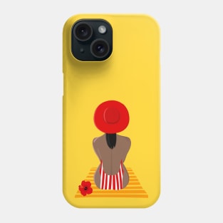 Brunette in Red Hat Phone Case